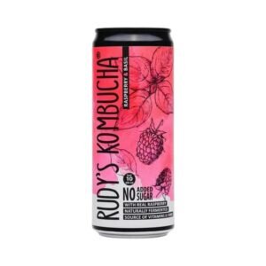 Rudy's Kombucha su avietėmis ir bazilikais be pridėtinio cukraus, 330 ml