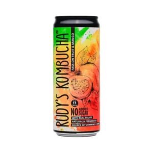 Rudy's Kombucha su mangais ir pasifloromis be pridėtinio cukraus, 330 ml